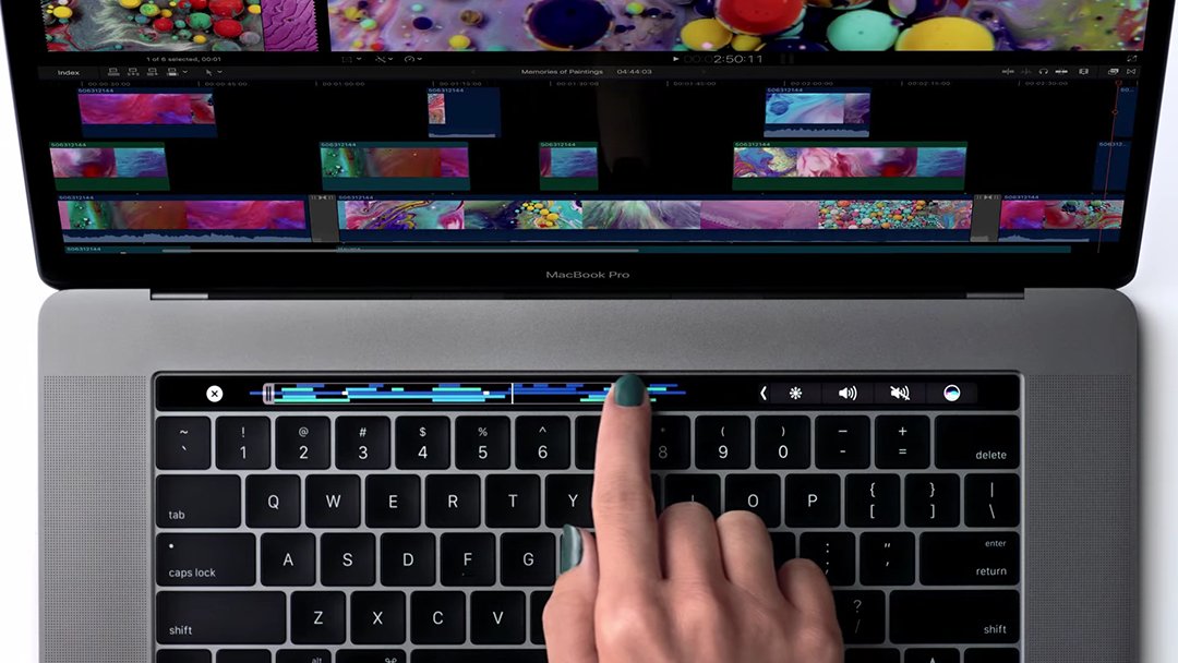MacBook Pro 2016 touchbar close up