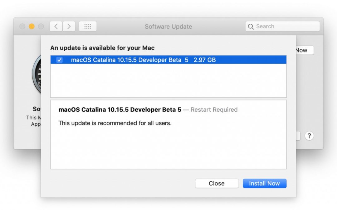 macOS 10.15.5 update